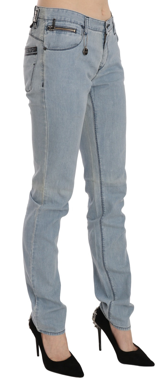Costume National Light Blue Mid Waist Skinny Denim Jeans