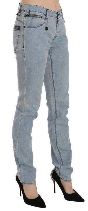 Costume National Light Blue Mid Waist Skinny Denim Jeans