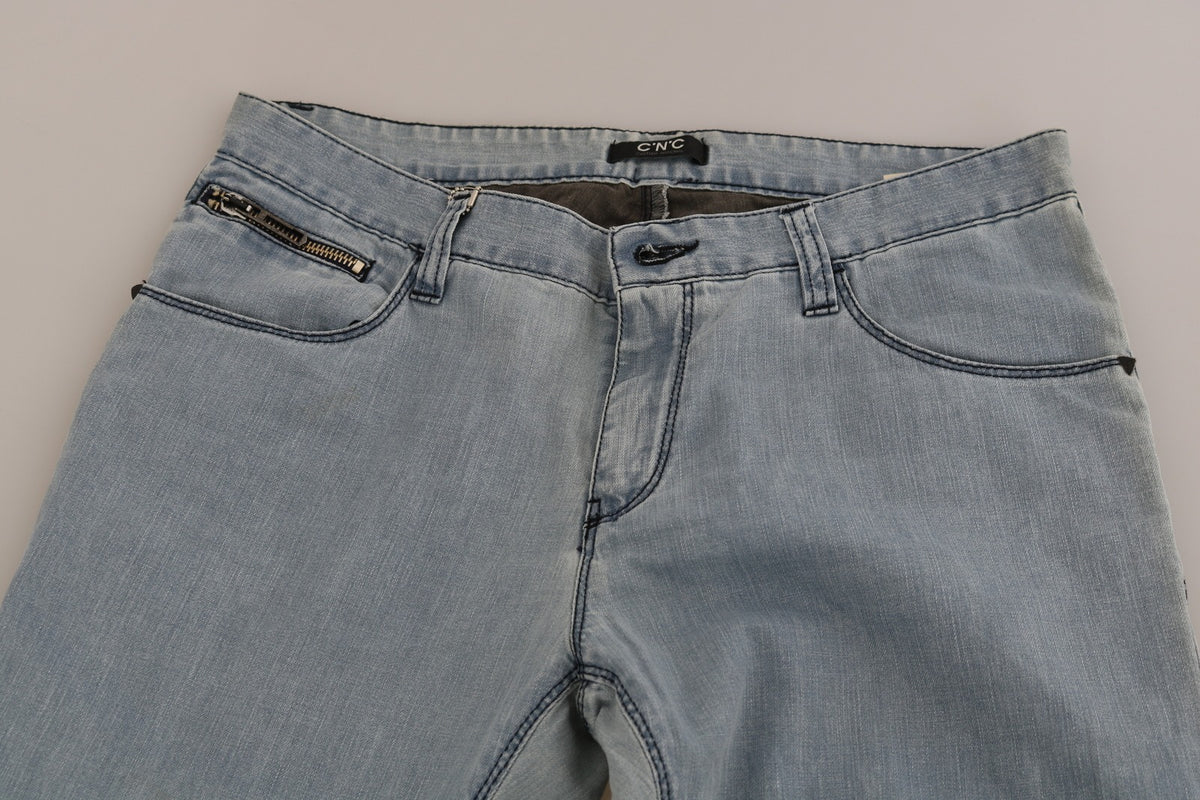 Costume National Light Blue Mid Waist Skinny Denim Jeans