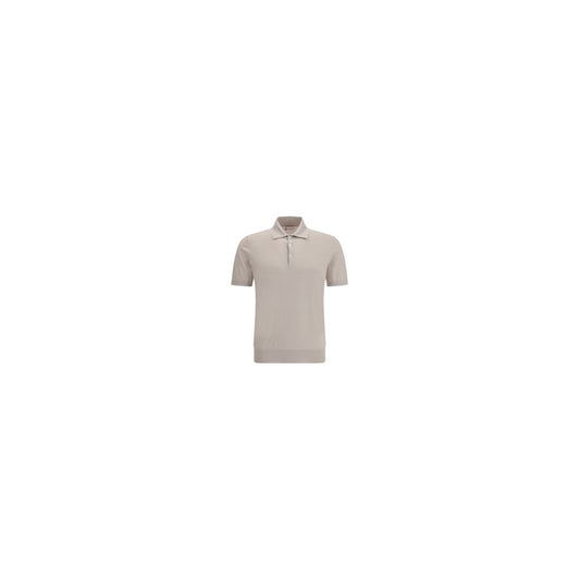 Brunello Cucinelli Beige Cotton Polo Shirt