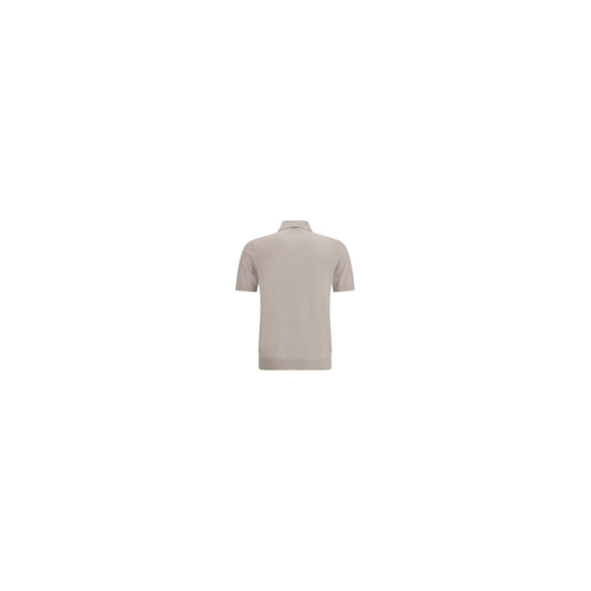 Brunello Cucinelli Beige Cotton Polo Shirt