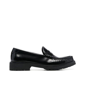 Saint Laurent Black Calfskin Slip-On Loafers