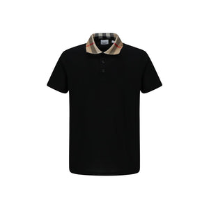 Burberry Black Cotton Polo Shirt