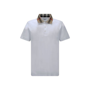Burberry White Cotton Polo Shirt