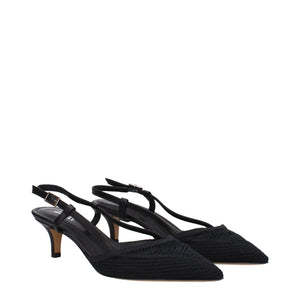 Isabel Marant Black Fabric Mid Heel Pumps