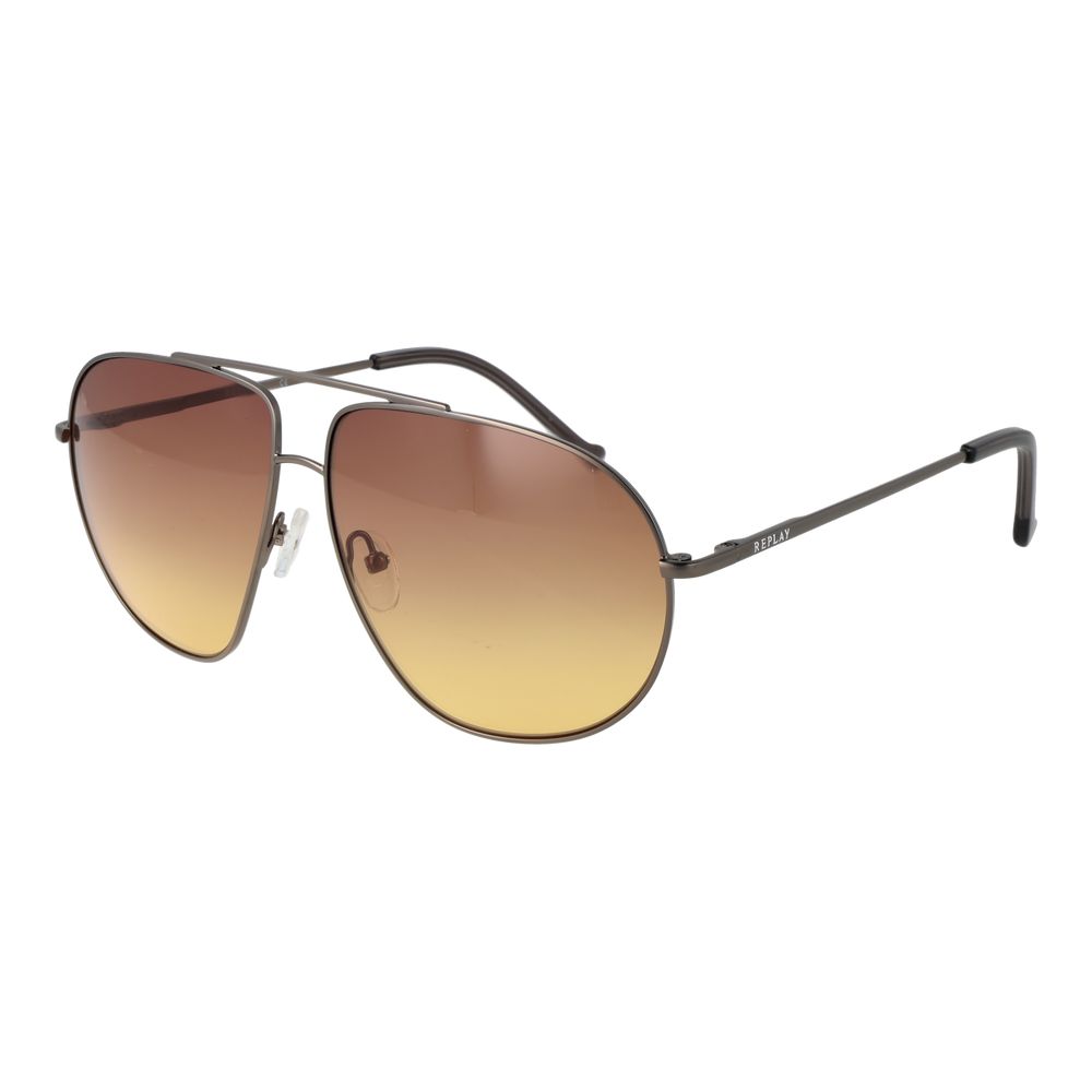 Replay Gray Metal Sunglasses