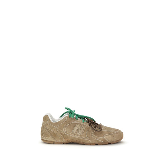 Miu Miu Beige Calf Leather Bos Taurus Athletic Sneakers