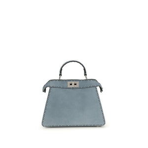 Fendi Light Blue Calf Leather Bos Taurus Shoulder Bag