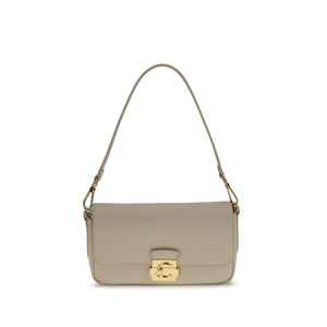 Coccinelle Beige Calf Leather Bos Taurus Shoulder Bag