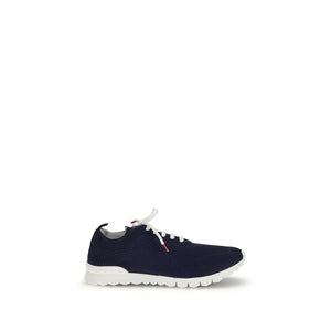 Kiton Blue Cotton Low Top Sneakers