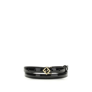 Fendi Black Calf Leather Bos Taurus Thin Belt