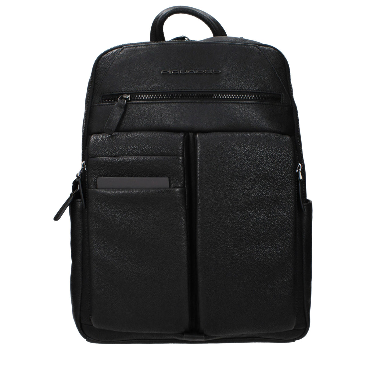 Piquadro Black Leather Backpack