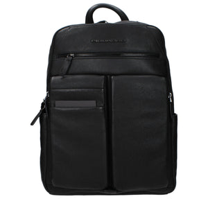 Piquadro Black Leather Backpack