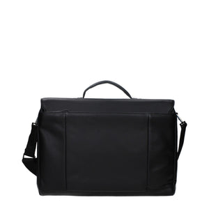 Piquadro Black Leather Business And Laptop Bag