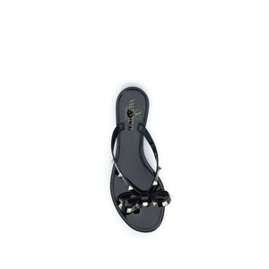Valentino Garavani Black Pvc Flat Sandals