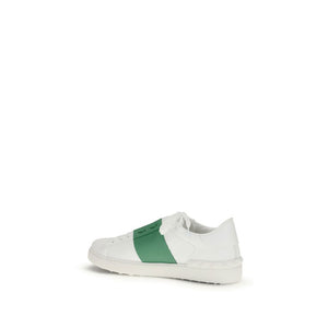 Valentino Garavani White Calf Leather Bos Taurus Low Top Sneakers