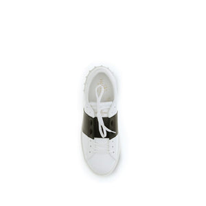 Valentino Garavani White Calf Leather Bos Taurus Low Top Sneakers