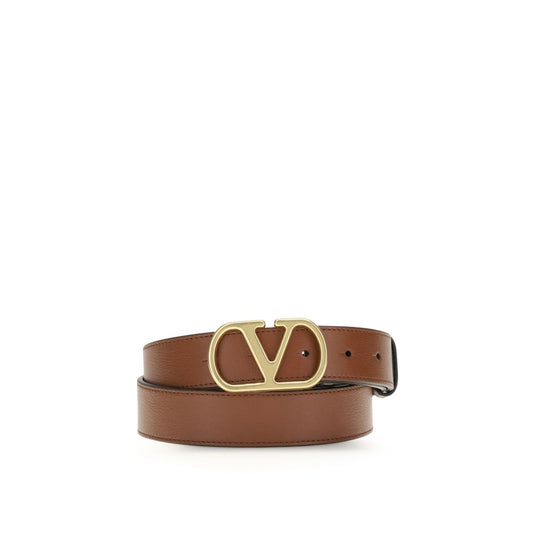 Valentino Garavani Brown Calf Leather Bos Taurus Regular Belt