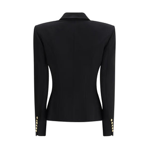 Balmain Black Wool Jackets And Coat