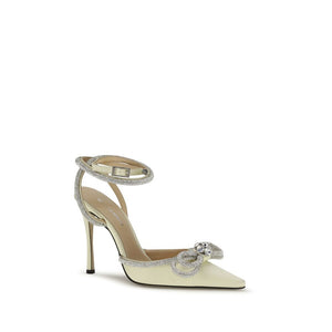 MACH & MACH Yellow Silk High Heel Pumps