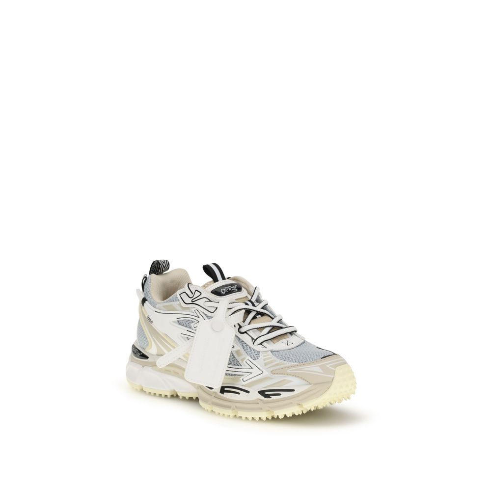 Off-White Multicolor Polyester Athletic Sneakers