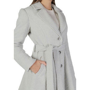 Guess Gray Polyester And Wool Coat