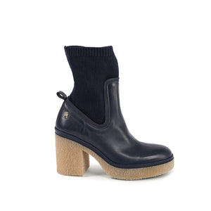 Tommy Hilfiger Blue Leather Ankle Boots