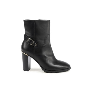 Tommy Hilfiger Black Leather Ankle Boots