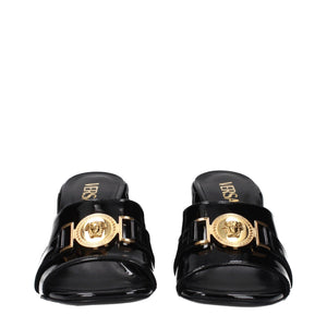 Versace Black Leather Platform Sandals