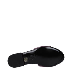 Versace Purple Leather Slippers