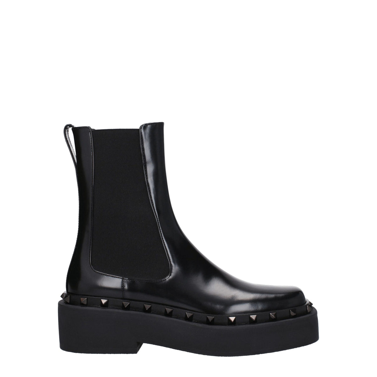 Valentino Garavani Black Leather Ankle Boots