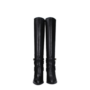 Celine Black Leather High Heel Boots