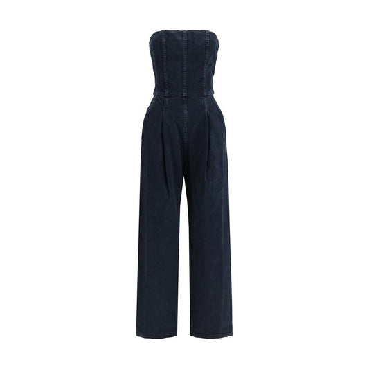 Agolde Blue Cotton Jumpsuit
