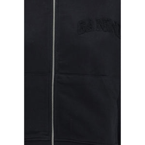 Ganni Black Cotton Sweatshirt