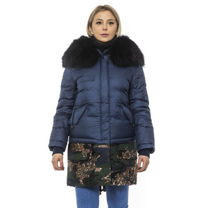 Mr&Mrs Italy Blue Poly Parka with Hood for Women