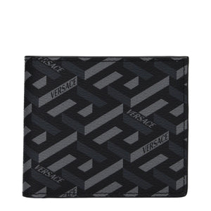 Versace Black Fabric Wallet