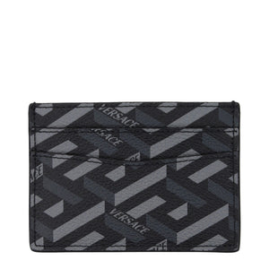 Versace Black Fabric Cardholder
