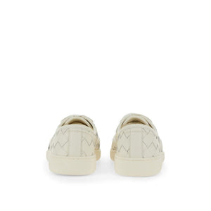Bottega Veneta White Calfskin Low Top Sneakers