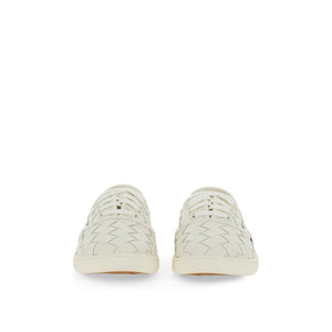 Bottega Veneta White Calfskin Low Top Sneakers