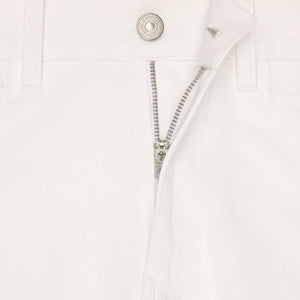 Celine White Cotton Straight-Leg Jeans
