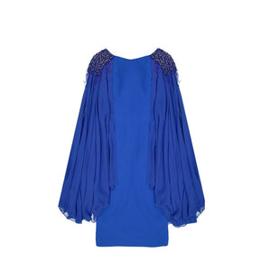 IVAN MONTESI Blue Acetate Cocktail Dress