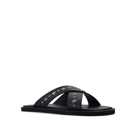 Jimmy Choo Black Calfskin Strap-On Sandals