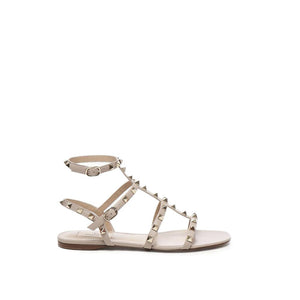 Valentino Garavani Beige Calfskin Flat Sandals