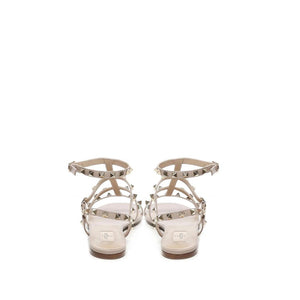 Valentino Garavani Beige Calfskin Flat Sandals