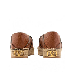 Valentino Garavani Brown Calfskin Espadrilles
