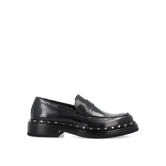 Valentino Garavani Black Calfskin Platform Loafers