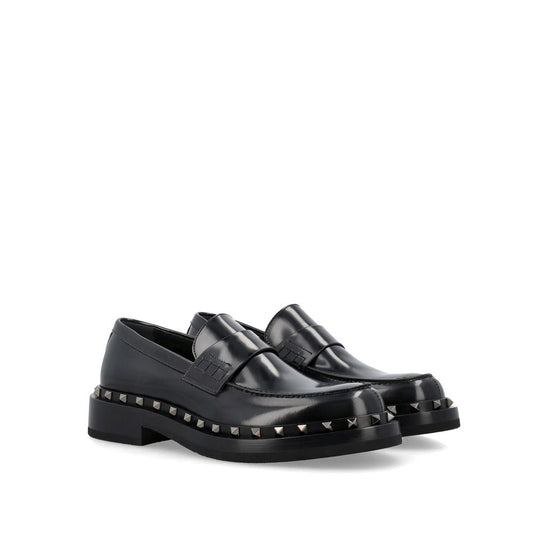 Valentino Garavani Black Calfskin Platform Loafers