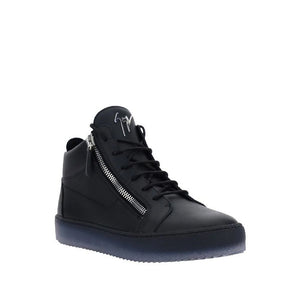 Giuseppe Zanotti Black Calfskin High Top Sneakers