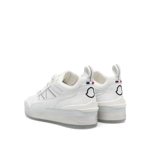Moncler White Calfskin Low Top Sneakers