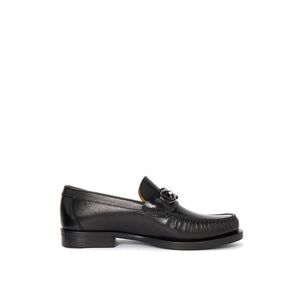 Salvatore Ferragamo Black Calfskin Slip-On Loafers